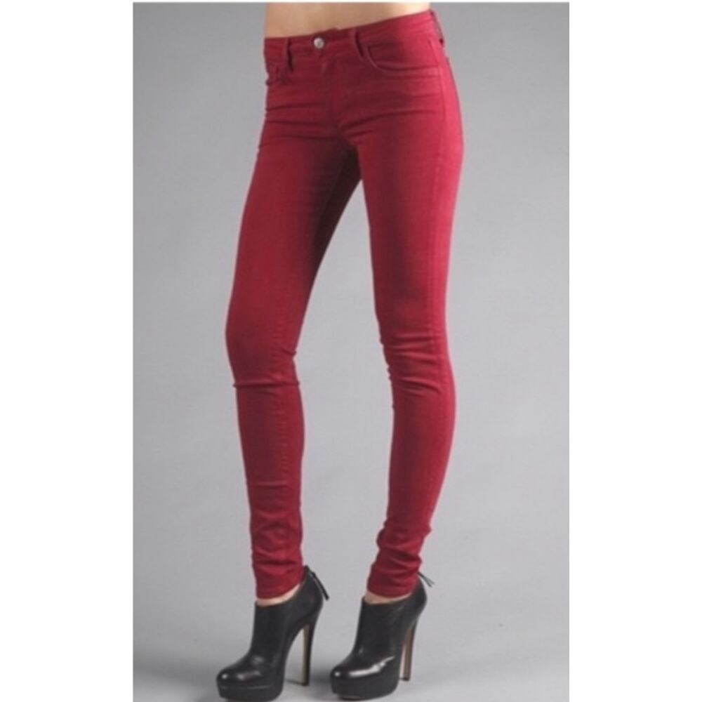 Joe’s Jeans Skinny Visionaire Burgundy Red Denim Pants | Size 25